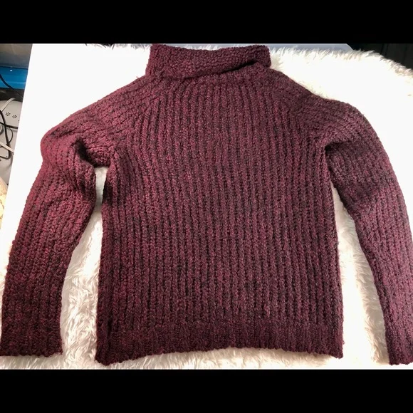 THEORY WOMENS ALPACA SWEATER BURGUNDY WINE S - Picture 10 of 15
